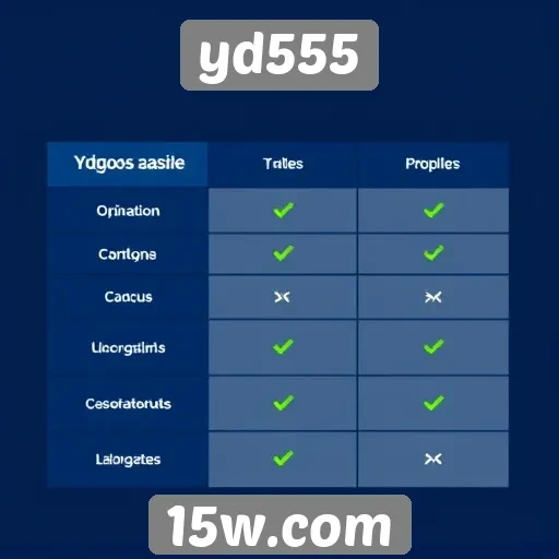 Comparativo entre yd555 e outros sites de jogos